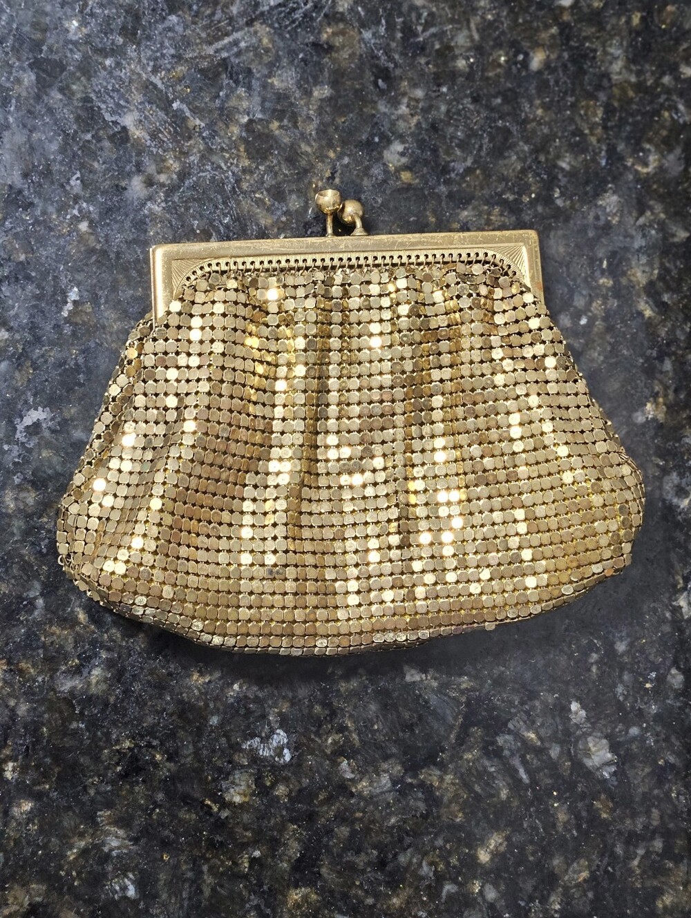 Duramesh Fifth Avenue Vintage 1950s Gold Metal Mesh Evening Bag Clutch Purse